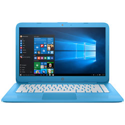 HP Stream 14-ax000na Laptop, Intel Celeron, 4GB RAM, 32GB eMMC, Office 365 with 1TB One Drive 1-Year Subscription, 14, Aqua Blue